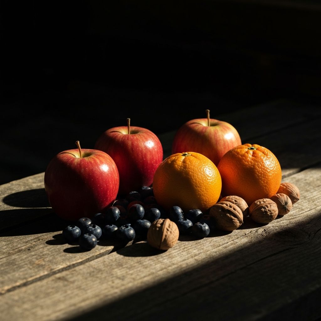 Friss gyümölcsök és táplálkozási alapok